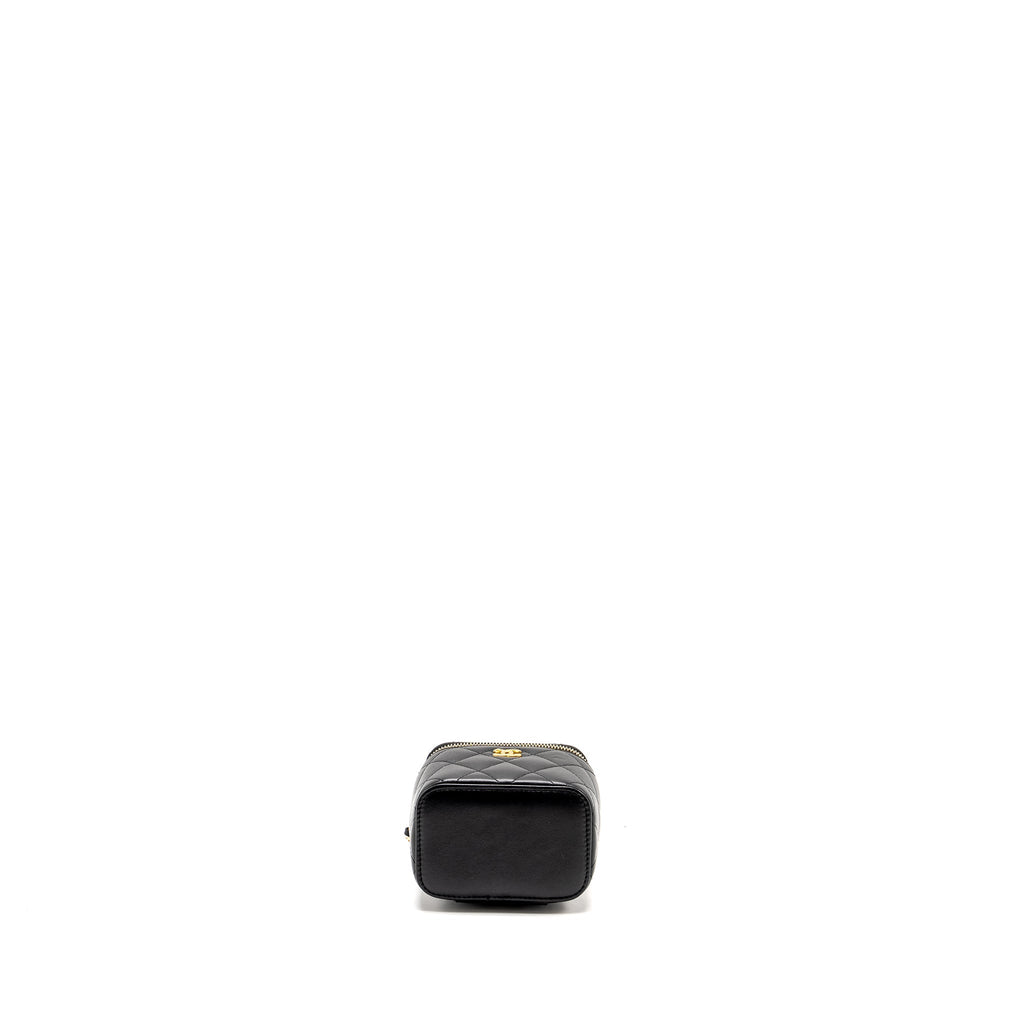 CHANEL PEARL CRUSH MINI VANITY CASE LAMBSKIN BLACK GHW