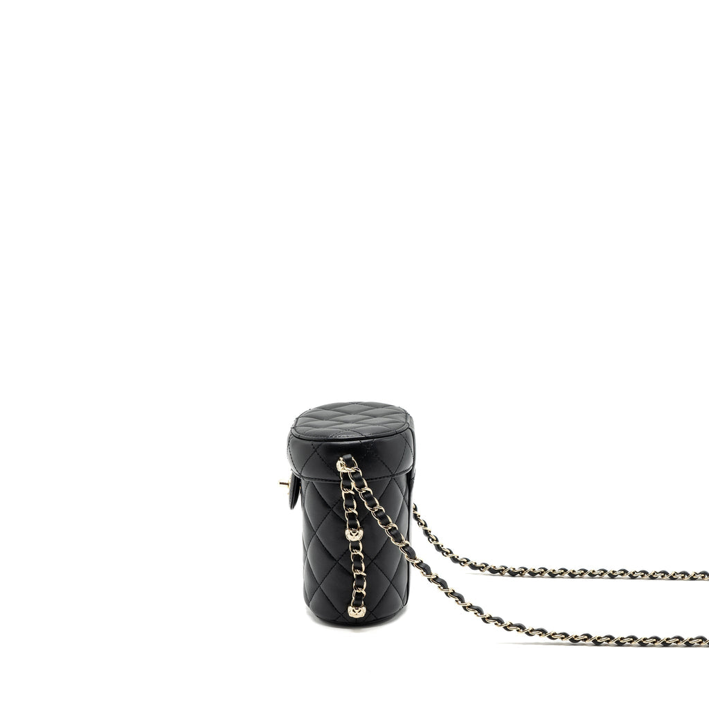 CHANEL VANITY WITH CHAIN LAMBSKIN BLACK LGHW(MICROCHIP)