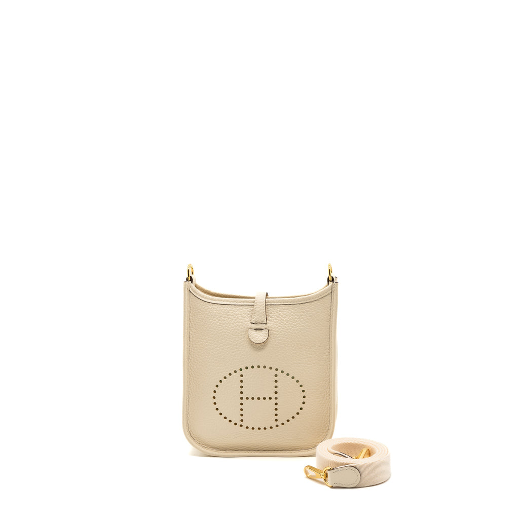 Hermes Mini Evelyne Clemence Nata GHW
