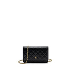 CHANEL CLASSIC WALLET ON CHAIN CAVIAR BLACK GHW (MICROCHIP)
