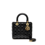 DIOR MEDIUM LADY DIOR LAMBSKIN BLACK GHW