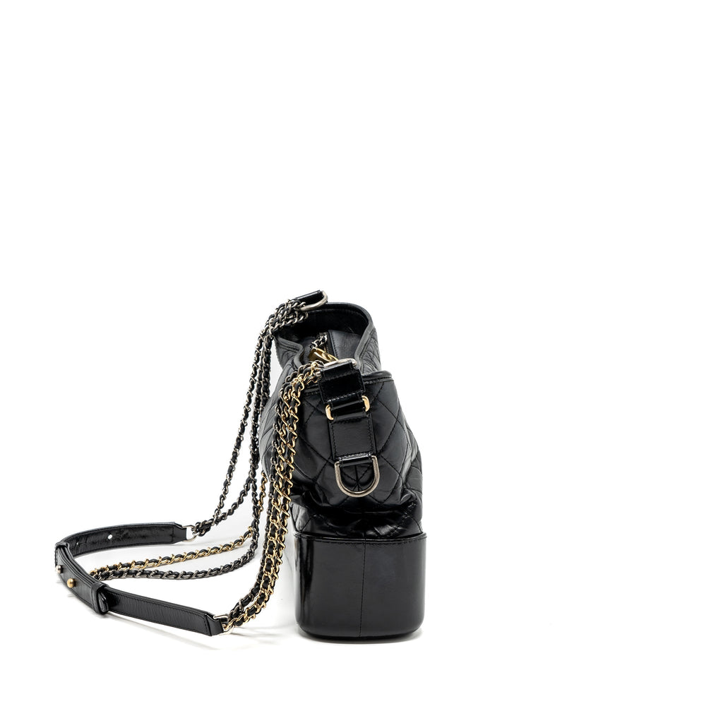 CHANEL MEDIUM GABRIELLE HOBO BAG AGED CALFSKIN BLACK MULTICOLOUR HARDWARE