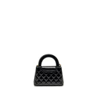 CHANEL 24A MINI SHOPPING TOTE/ MINI KELLY CALFSKIN BLACK GHW (MICROCHIP)