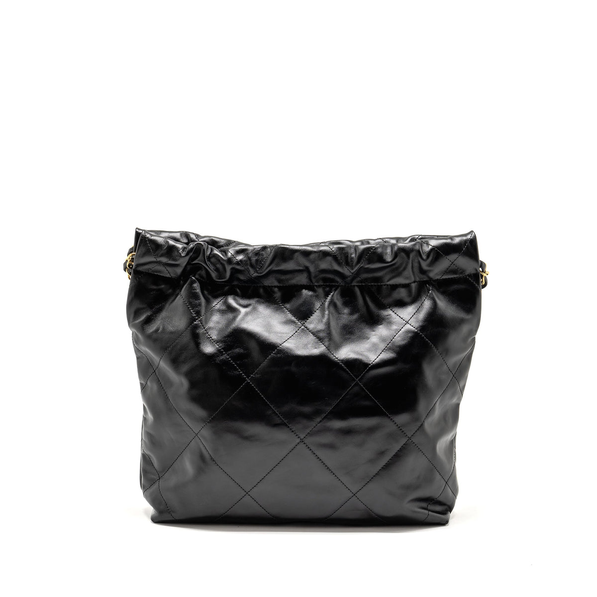 CHANEL SMALL 22 BAG SHINY CALFSKIN BLACK GHW (MICROCHIP)