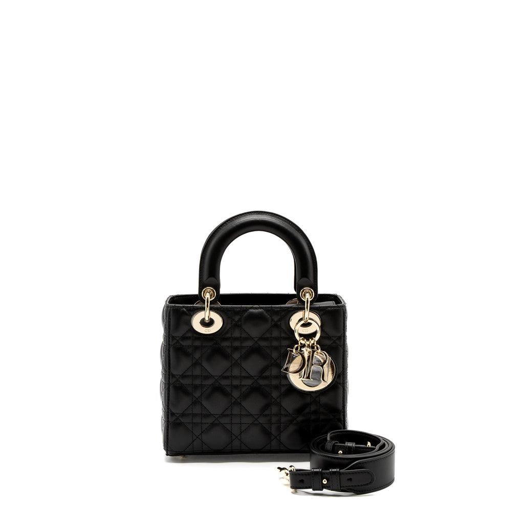 DIOR SMALL LADY DIOR LAMBSKIN BLACK LGHW