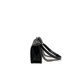 CHANEL MEDIUM BOY BAG CALFSKIN BLACK RUTHENIUM HARDWARE