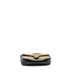 GUCCI MINI GG MARMONT BAG GG CANVAS / LEATHER BEIGE/ BLACK GHW