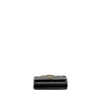 CHANEL LETTER LOGO TOP HANDLE WALLET ON CHAIN LAMBSKIN BLACK GHW (MICROCHIP)