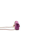 CHANEL PEARL CRUSH MINI RECTANGULAR FLAP BAG LAMBSKIN PURPLE GHW
