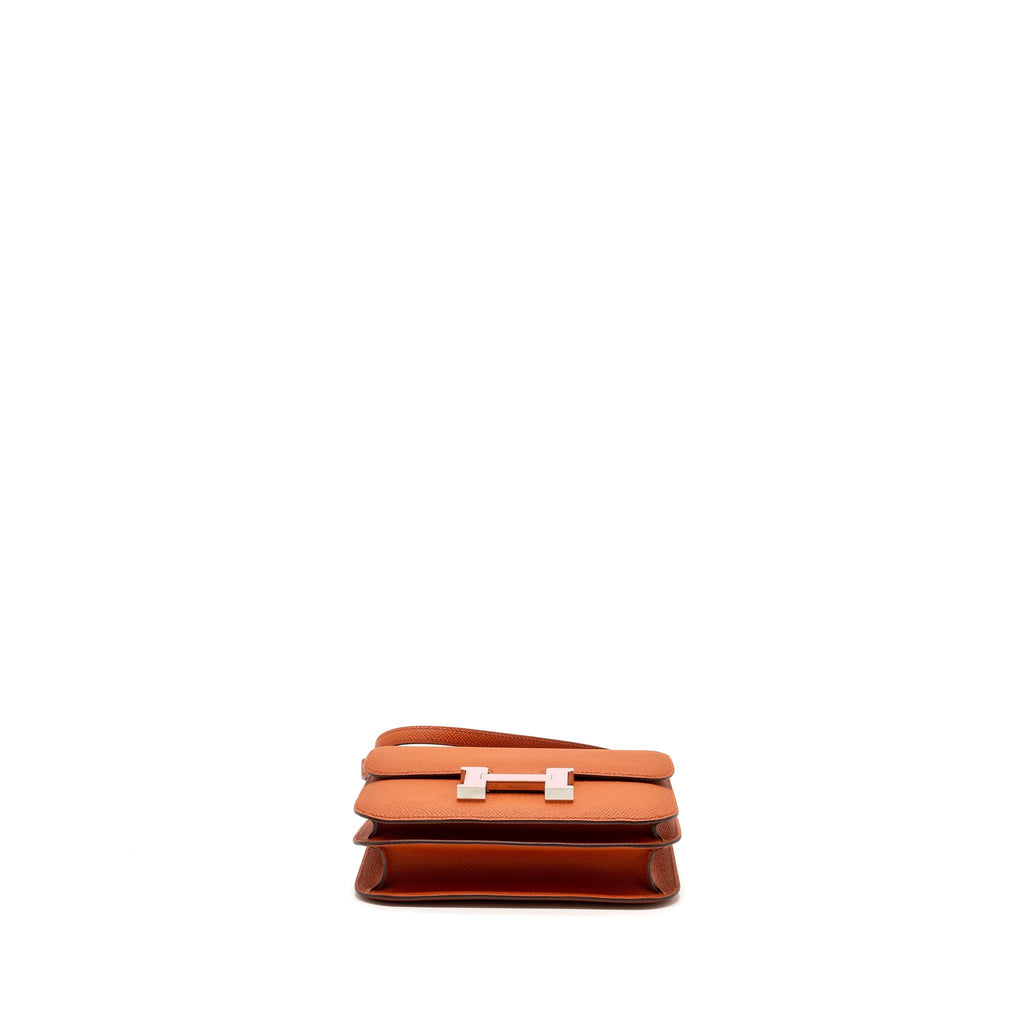 Hermes Mini Constance Epsom Terre Battue/ Rose Confetti SHW