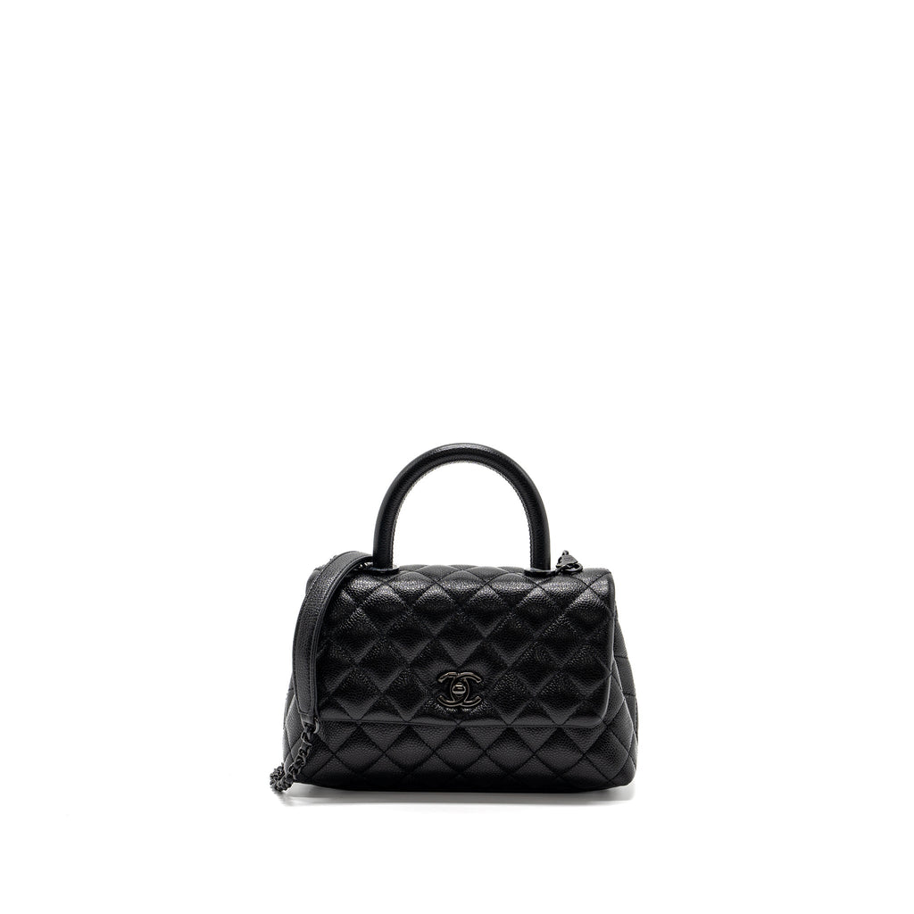 CHANEL SMALL COCO HANDLE CAVIAR SO BLACK / BLACK HARDWARE