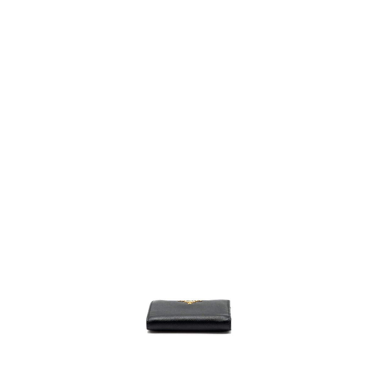 PRADA SMALL SAFFIANO LEATHER WALLET BLACK GHW