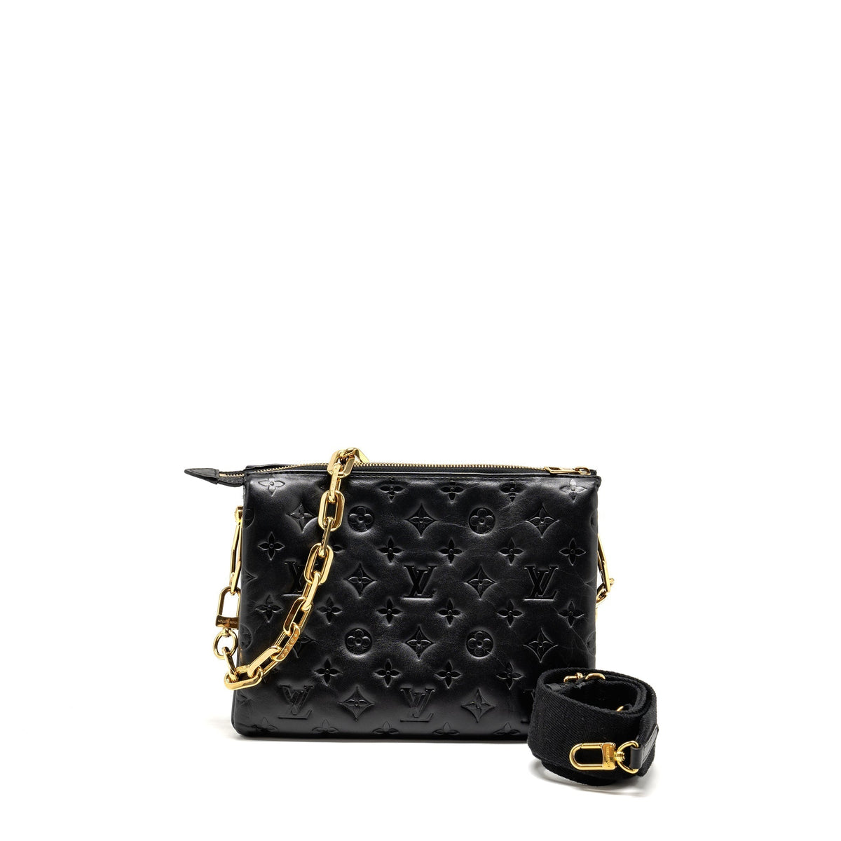 LOUIS VUITTON COUSSIN PM LAMBSKIN BLACK GHW