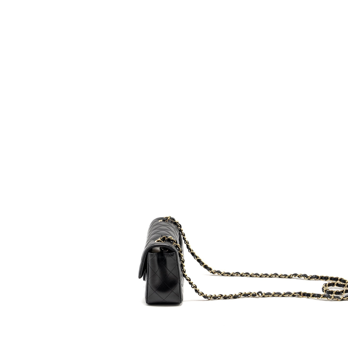 CHANEL MINI RECTANGULAR FLAP BAG LAMBSKIN BLACK LGHW (MICROCHIP)