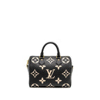LOUIS VUITTON SPEEDY 25 BANDOULIERE BICOLOR MONOGRAM EMPREINTE BLACK GHW
