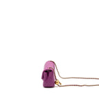 CHANEL PEARL CRUSH MINI RECTANGULAR FLAP BAG LAMBSKIN PURPLE GHW