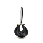 BOTTEGA VENETA MINI TURN POUCH LAMBSKIN BLACK GHW