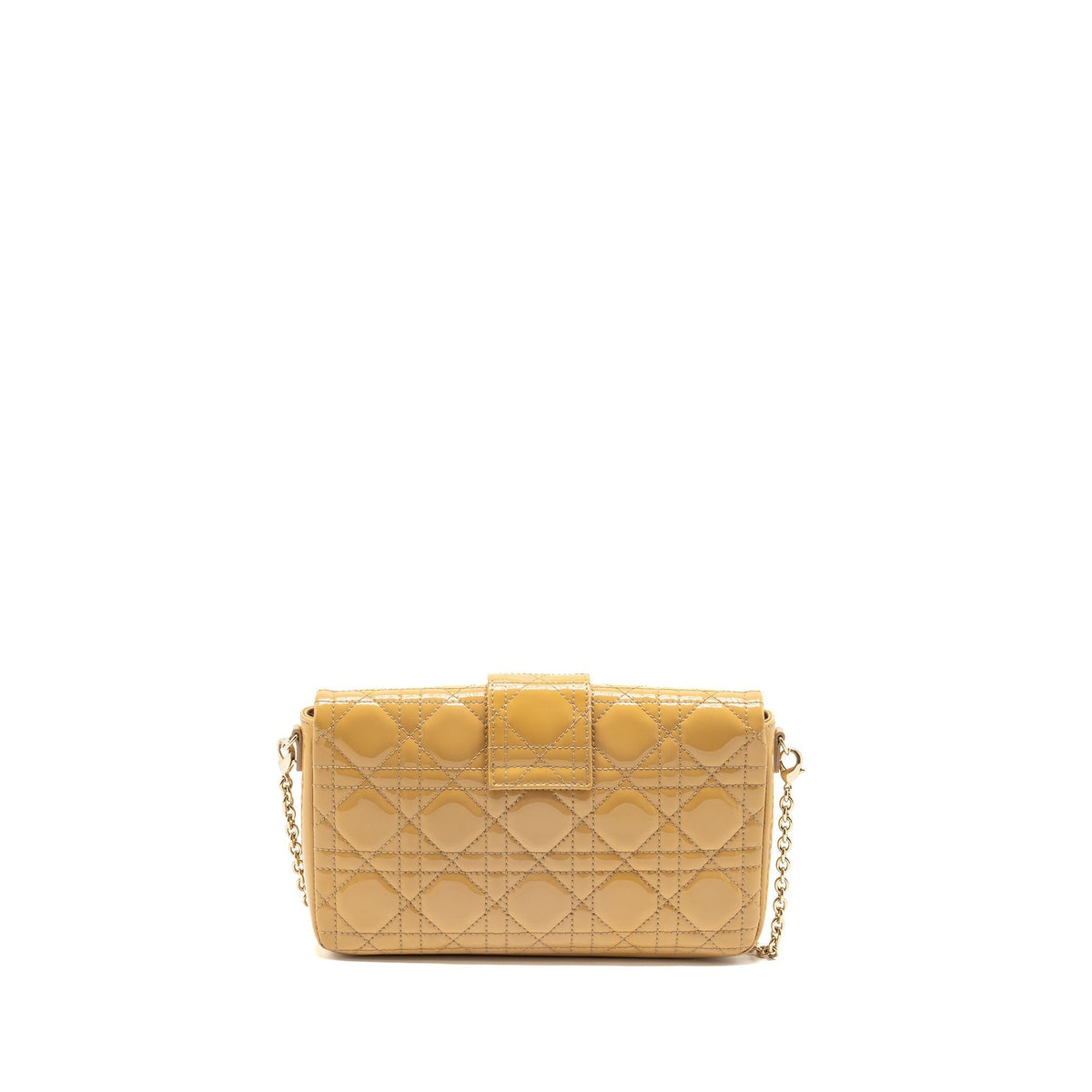 DIOR MISS DIOR WALLET ON CHAIN CANNAGE PATENT BEIGE LGHW