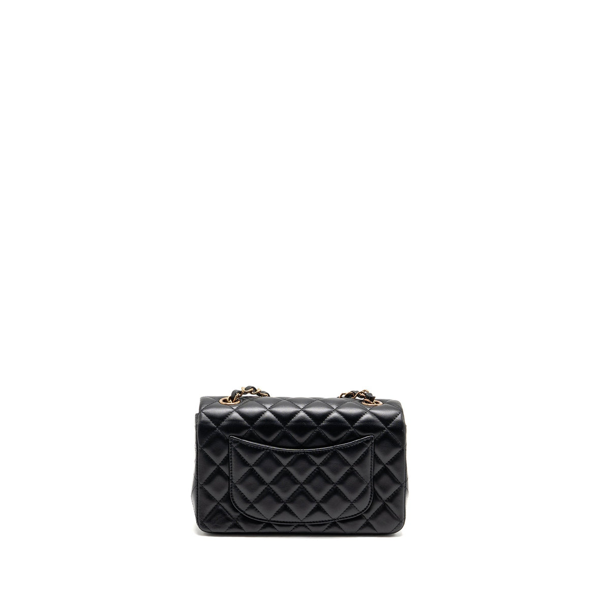 CHANEL MINI RECTANGULAR FLAP BAG LAMBSKIN BLACK RGHW (MICROCHIP)