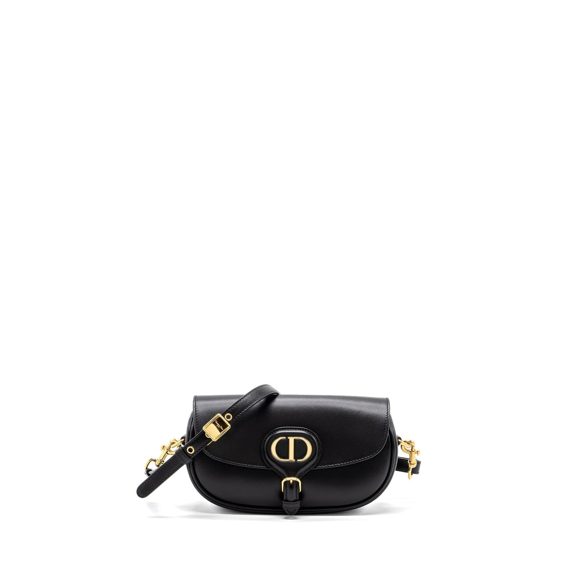 DIOR BOBBY EAST-WEST BAG BOX CALFSKIN BLACK GHW