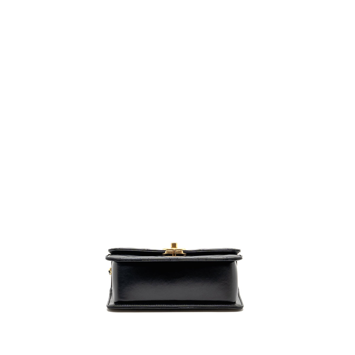 CHANEL GOLD CRUSH FLAP BAG CALFSKIN BLACK GHW (MICROCHIP)