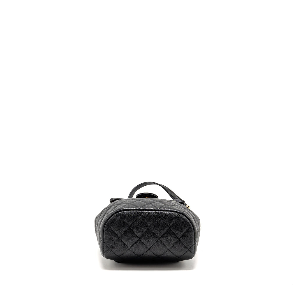 CHANEL QUILTED MINI BACKPACK CAVIAR BLACK LGHW (MICROCHIP)