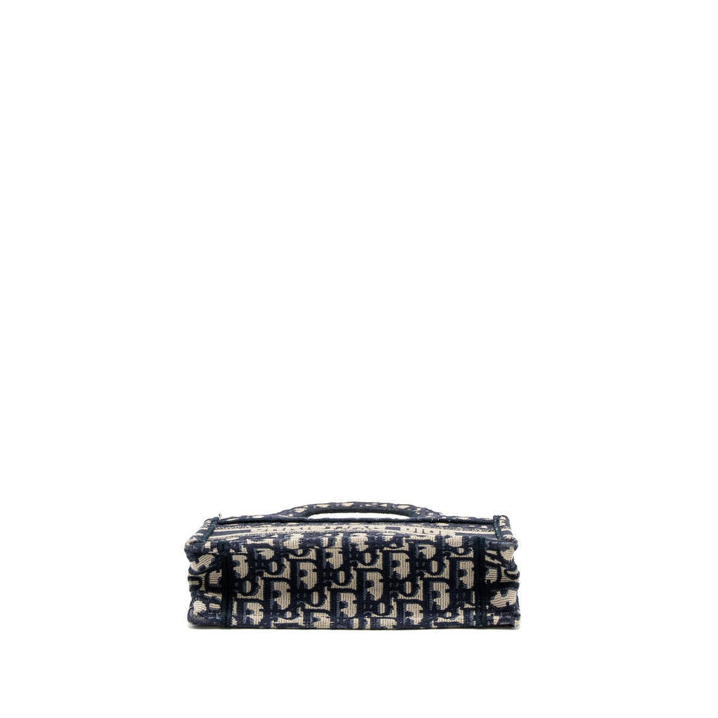 DIOR MINI BOOK TOTE BLUE OBLIQUE EMBROIDERY