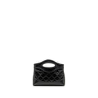 CHANEL MINI 31 CLUTCH WITH CHAIN SHINY LAMBSKIN BLACK LGHW (MICROCHIP)