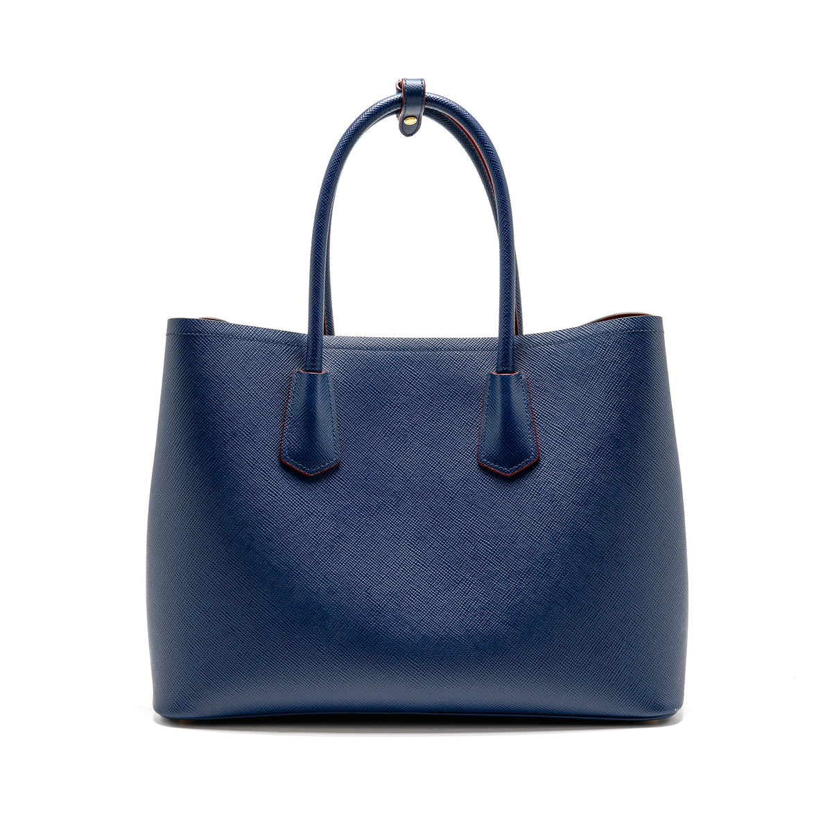 Prada Saffiano Cuir Double Bag Saffiano Leather Blue/Red GHW