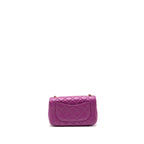CHANEL PEARL CRUSH MINI RECTANGULAR FLAP BAG LAMBSKIN PURPLE GHW