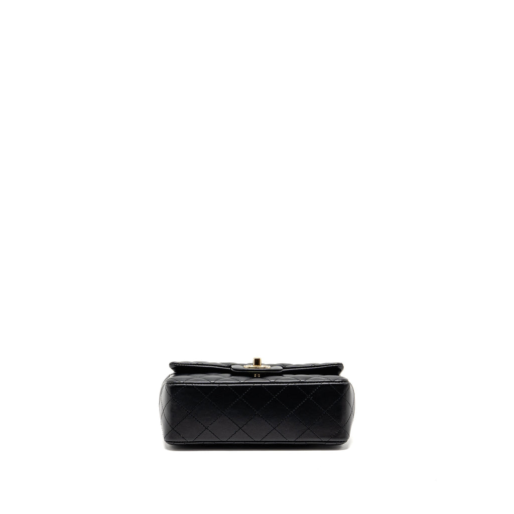 CHANEL MINI RECTANGULAR FLAP BAG LAMBSKIN BLACK LGHW