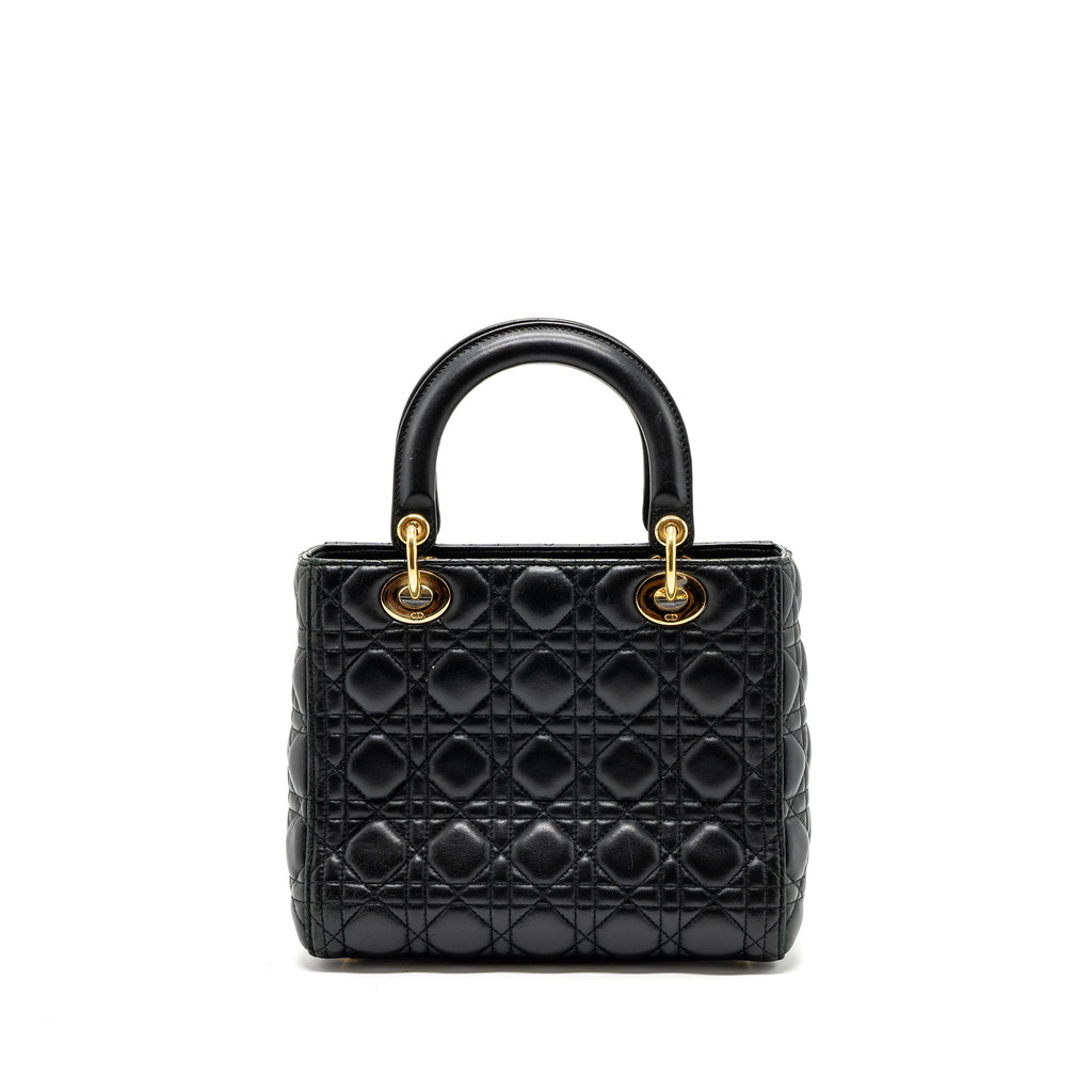 DIOR MEDIUM LADY DIOR LAMBSKIN BLACK GHW