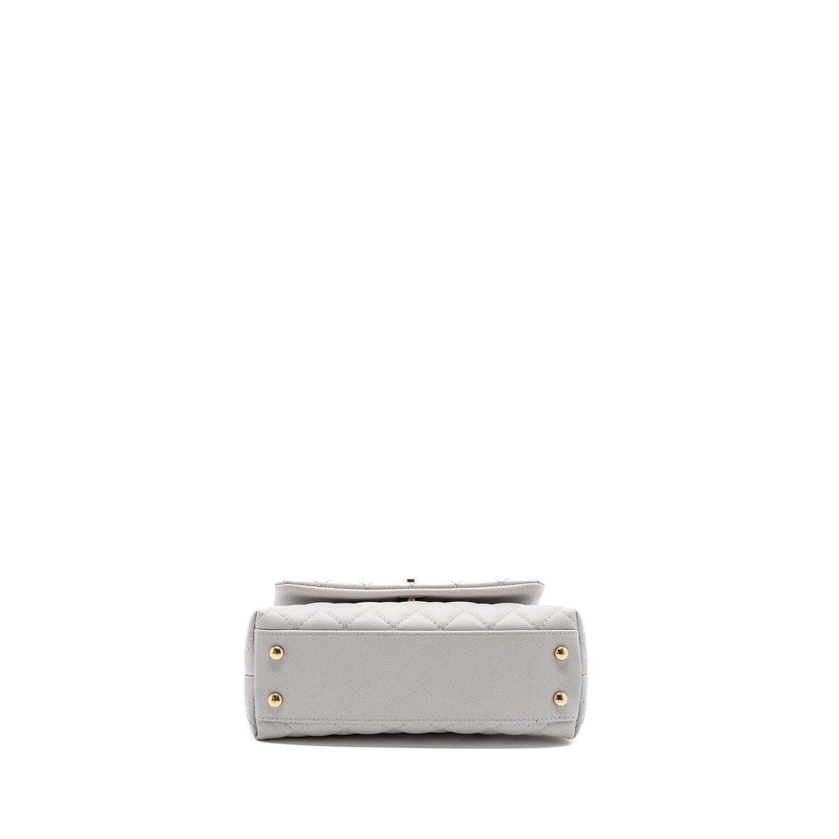 CHANEL SMALL COCO HANDLE CAVIAR LIGHT GREY LGHW