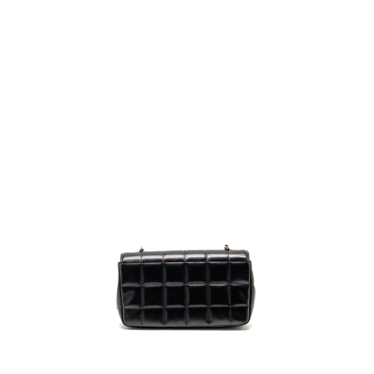 CHANEL CAMELLIA MINI FLAP SHOULDER BAG LAMBSKIN BLACK GHW