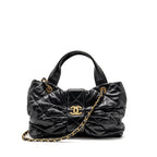Chanel 25k Medium Bow Bag Lambskin Black GHW (microchip)