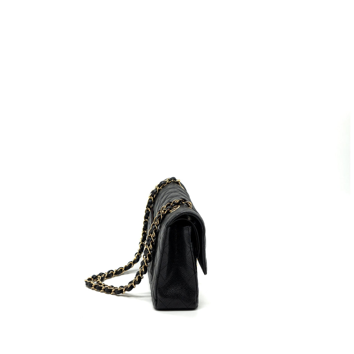 CHANEL MEDIUM CLASSIC DOUBLE FLAP BAG CAVIAR BLACK GHW