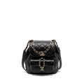 CHANEL 23C DUMA MINI BACKPACK CALFSKIN BLACK LGHW (MICROCHIP)