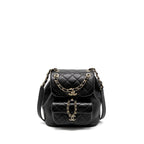 CHANEL 23C DUMA MINI BACKPACK CALFSKIN BLACK LGHW (MICROCHIP)