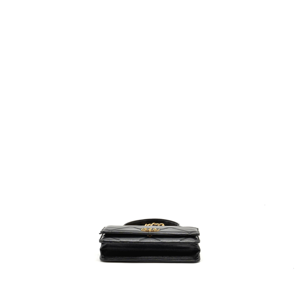 CHANEL 19 WALLET ON CHAIN LAMBSKIN BLACK MULTICOLOUR HARDWARE