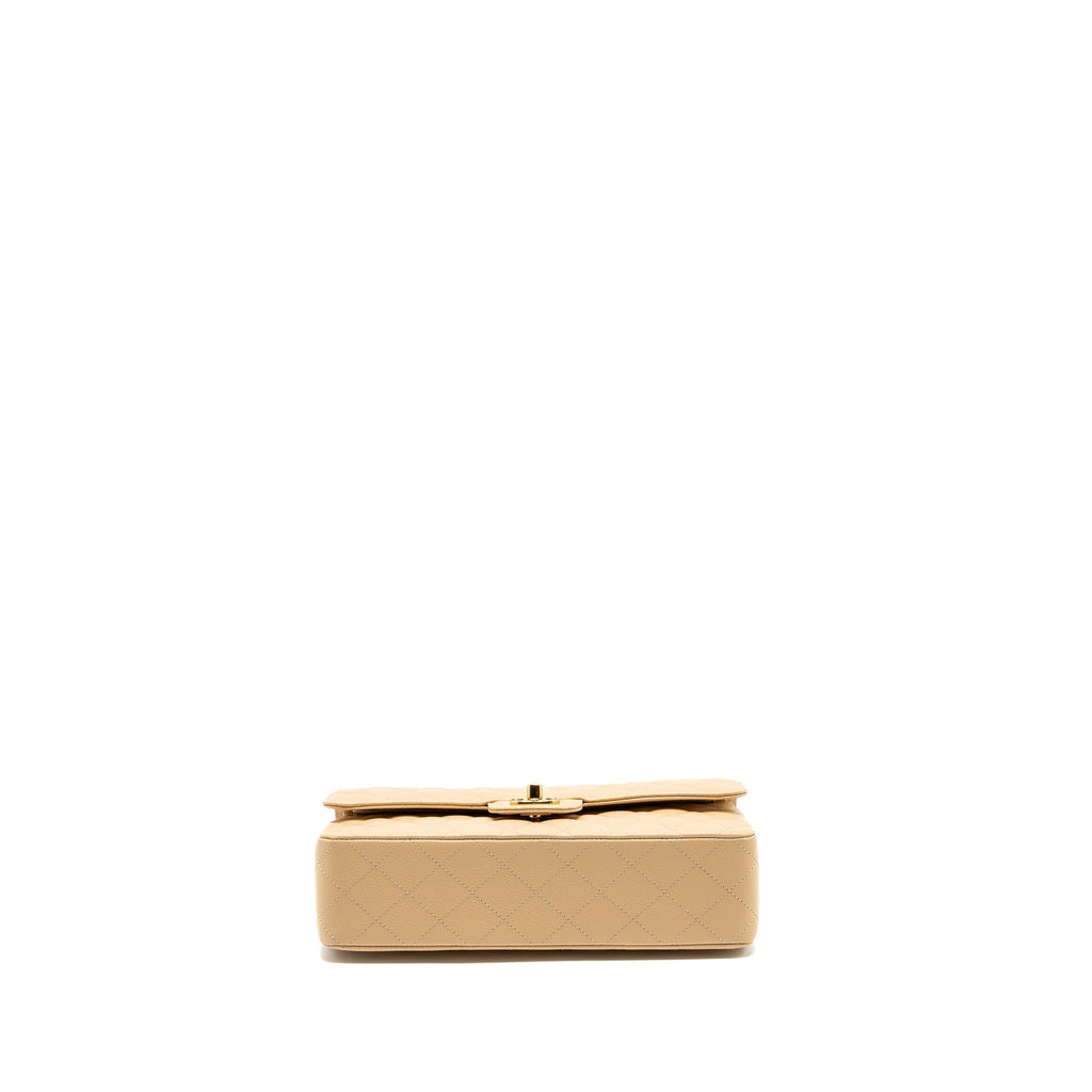 CHANEL MEDIUM CLASSIC DOUBLE FLAP BAG CAVIAR BEIGE GHW