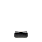 CHANEL 24K PEARL CRUSH MINI RECTANGULAR FLAP BAG SHINY LAMBSKIN BLACK GHW (MICROCHIP)