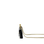 CHANEL LETTER LOGO TOP HANDLE WALLET ON CHAIN LAMBSKIN BLACK GHW (MICROCHIP)