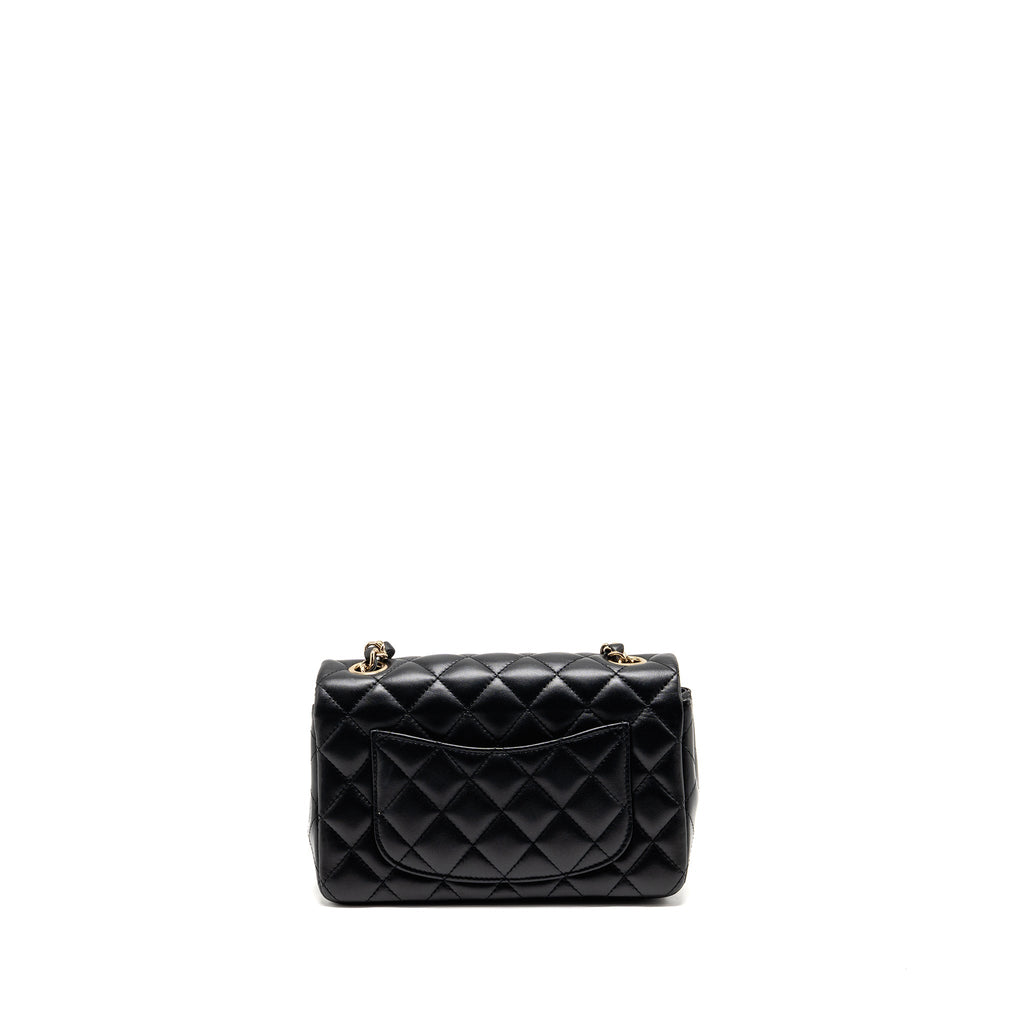 CHANEL MINI RECTANGULAR FLAP BAG LAMBSKIN BLACK LGHW