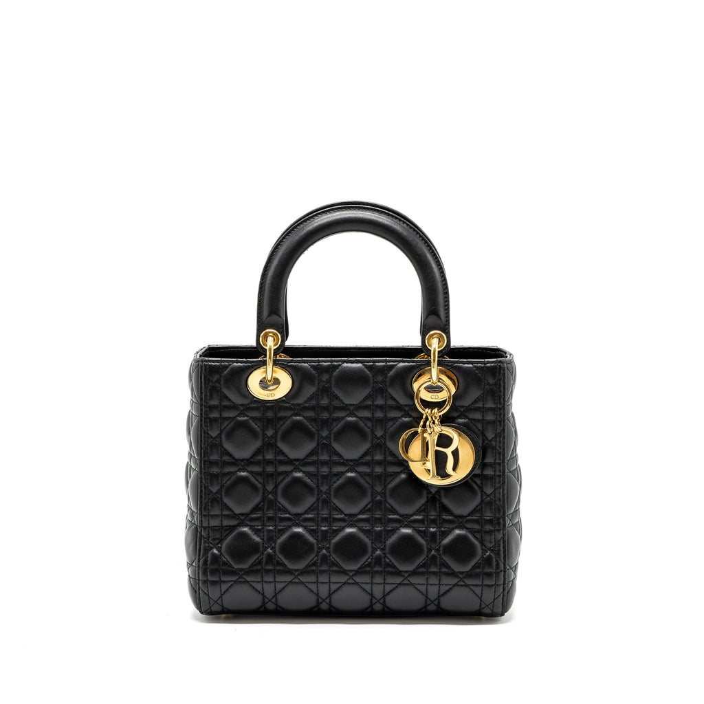 DIOR MEDIUM LADY DIOR LAMBSKIN BLACK GHW