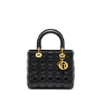 DIOR MEDIUM LADY DIOR LAMBSKIN BLACK GHW