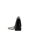 CHANEL 2.55 226 REISSUE DOUBLE FLAP BAG GRAINED CALFSKIN BLACK SHW
