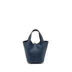 HERMES PICOTIN 18 LOCK BAG CLEMENCE BLEU DE PRUSSE GHW