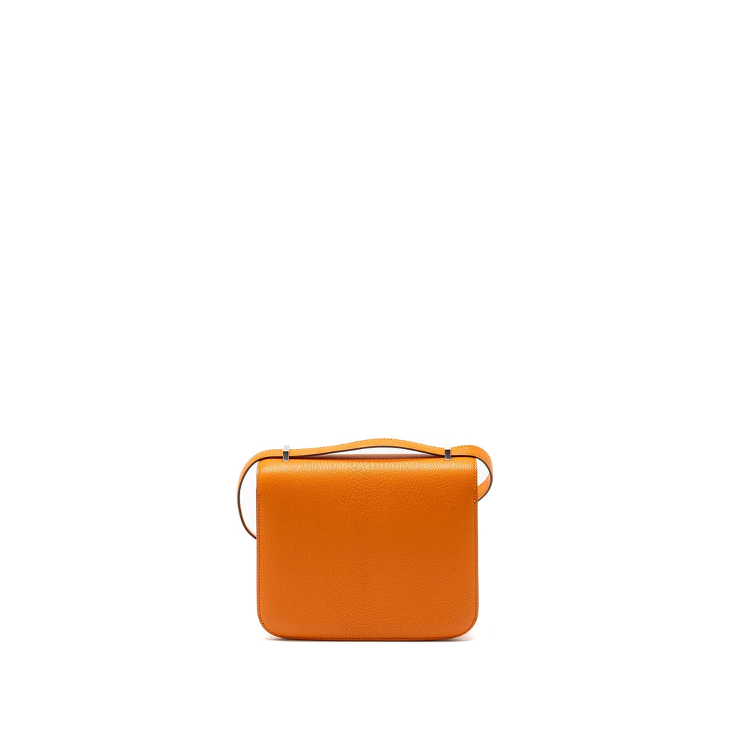 Hermes Mini Constance chevron mysore orange / rose azalee SHW