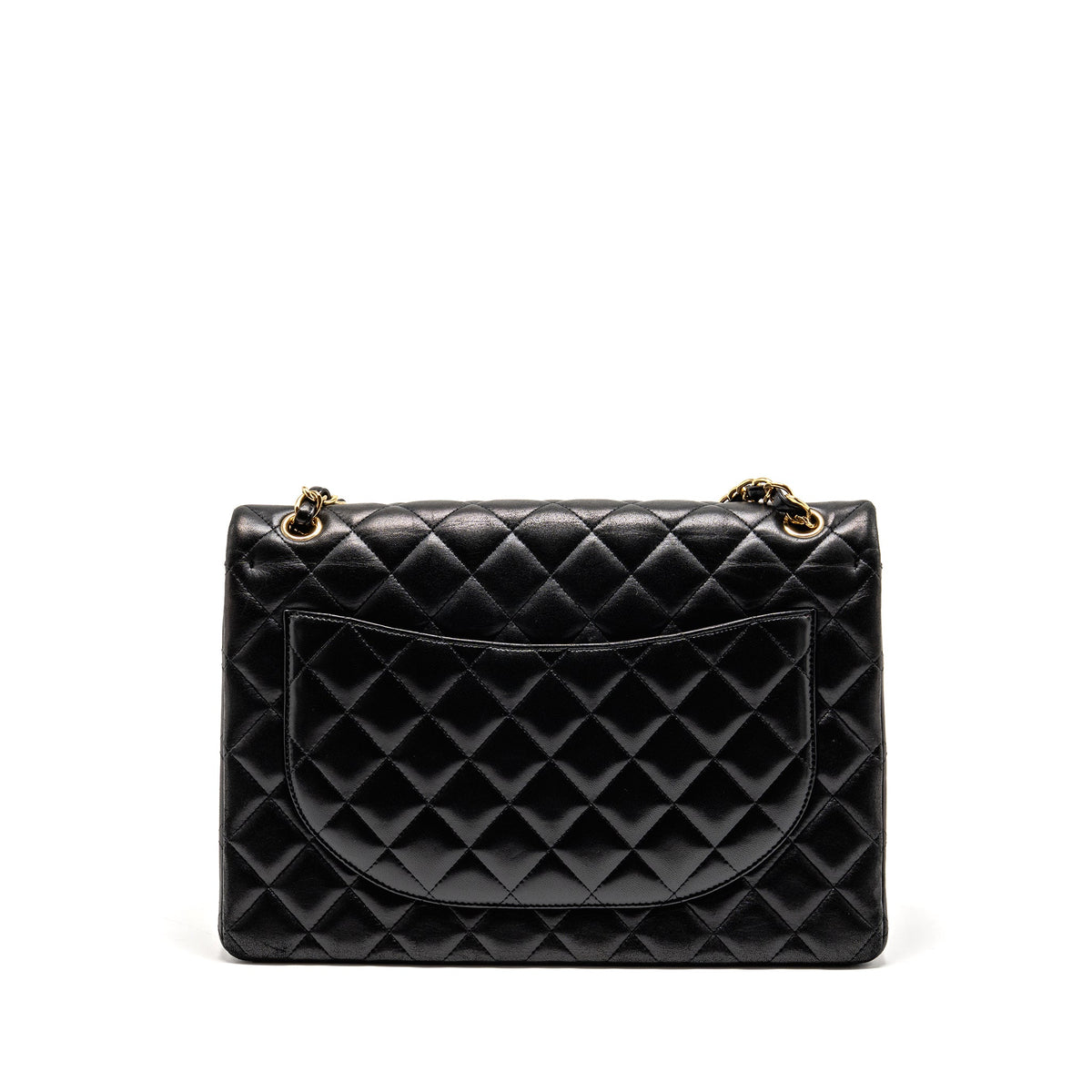 CHANEL MAXI CLASSIC DOUBLE FLAP BAG LAMBSKIN BLACK GHW