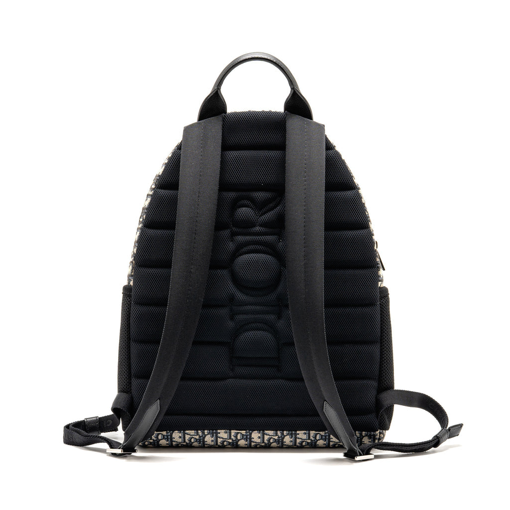DIOR MEN’S BACKPACK DIOR OBLIQUE CANVAS / CALFSKIN BLUE / BLACK SHW